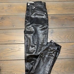Metallic Black Free People Pants
